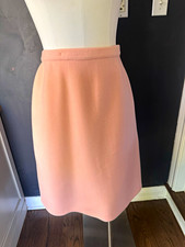 Valentino Boutique Pink Wool Nylon Felt Lined Pencil Knee Skirt Zip 10