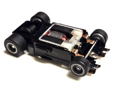 AFX TOMY TURBO HO SLOT CAR CHASSIS WITH GREY WHEELS