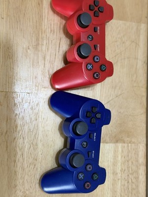2x P3 Wireless Controller for Sony PlayStation 3 PS3 Red & Blue Dual Analog
