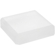 Plymor Frosted Acrylic Square Beveled Display Base, 4" W x 4" D x 1" H