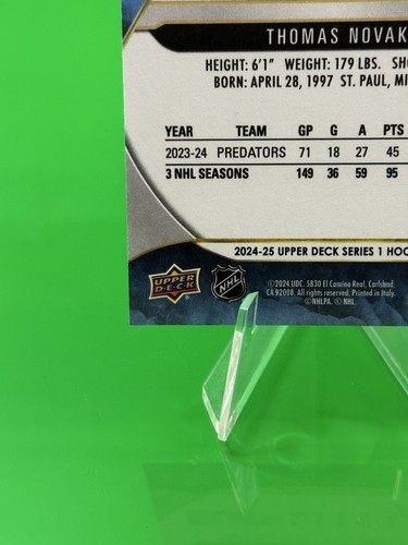 ❄️2024-25 Upper Deck Series 1 Hockey UD Canvas #C-38 Thomas Novak, Predators!!❄️ - Picture 14 of 15