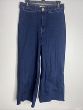 Anthropology Blue Jeans Women s 29 Maeve The Colette Crop High Rise Wide Leg EUC