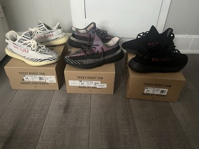 Adidas Yeezy Boost 350 Core Black Red, Zebra Lot Of 3 Sneakers