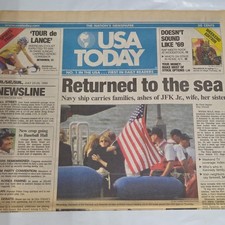 USA Today July 23-25 1999 JFK Jr Memorial Sea Burial Newspaper Kennedy