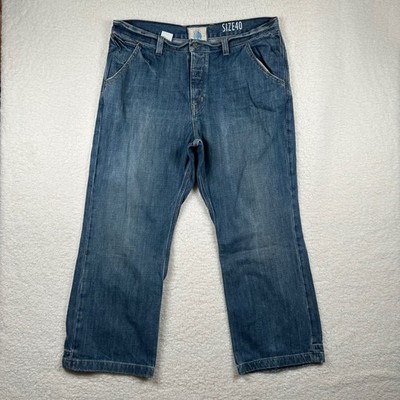 Gap Authentic Workwear Industrial Standard Jeans Men 40x30 Blue Denim Button Fly
