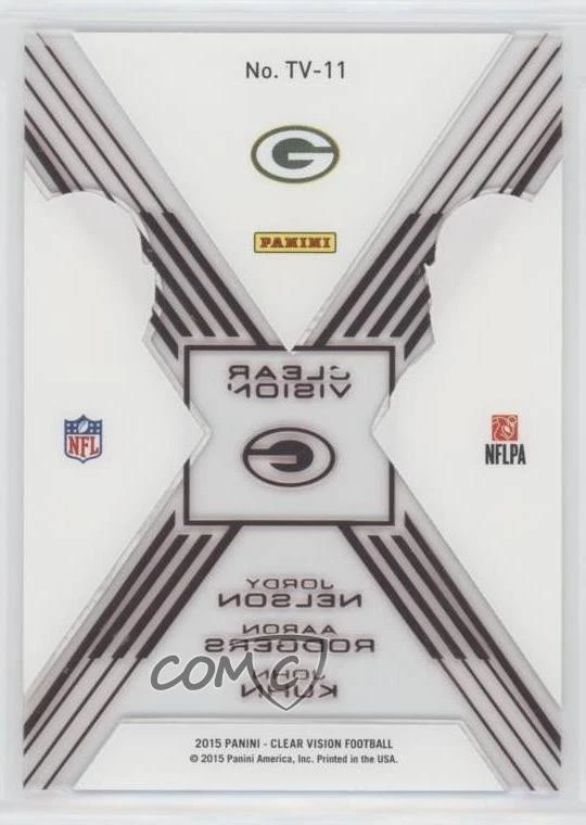 Panini Clear Vision Team 2015 rojo/25 Aaron Rodgers John Kuhn Jordy Nelson Foto 2 de 2