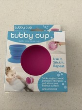 Tubby Cup for Bath Time Suction Cup Base Collapsible 8oz BPA PVC Free Rinse Cup