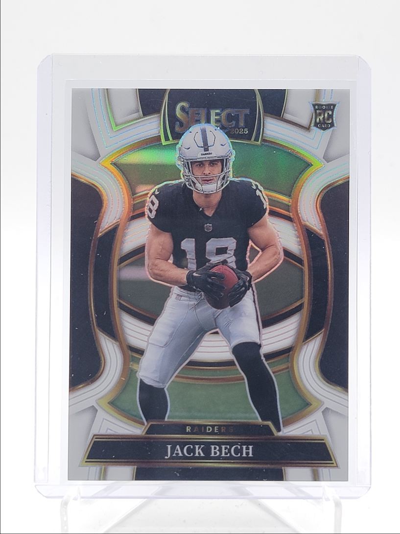 JACK BECH 2025 SELECT CONCOURSE ROOKIE WHITE PRIZM RAIDERS RC /35 Q6638