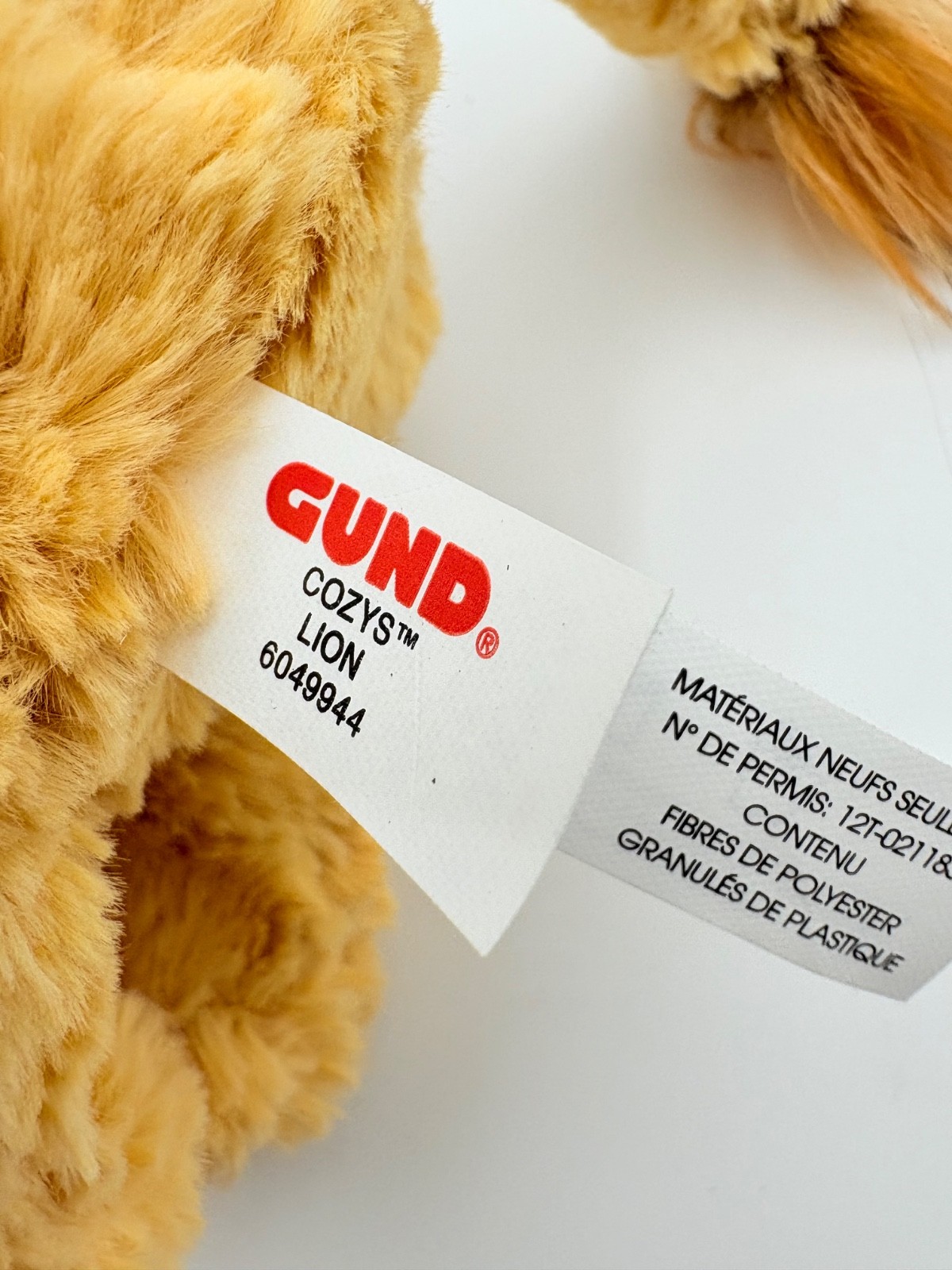 GUND Cozys Lion Plush Yellow Orange Floppy Baby Lovey Soft Toy Tags 12"