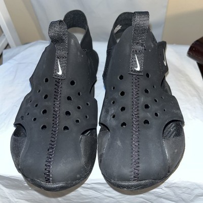 Nike Boys Sunray Protect 2 943827-001 Black Slip On Sandals Size 9C Wore twice