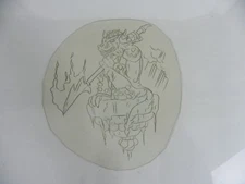 Vintage 80' Acetate Stencil "Lizard". Tattoo Stencil.