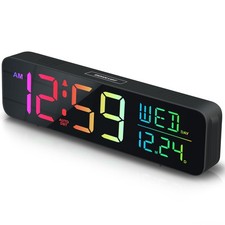Digital Alarm Clock for Bedrooms, Date Day of Week Large Display Numbers 6 Br...