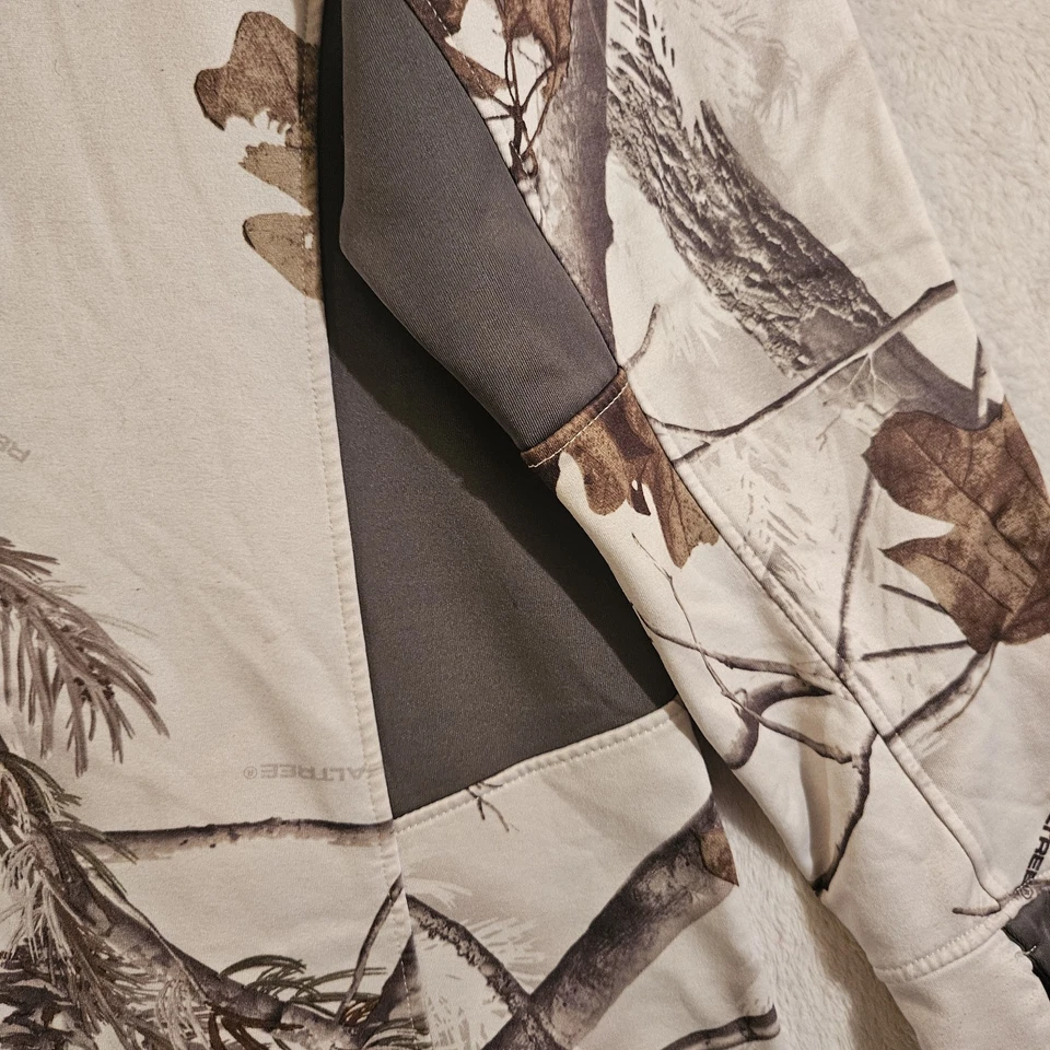 Realtree Jacket Snow Camo XL Women APC 1/4 Zip Mock Neck Pullover Hunting Woods - Image 4 of 4