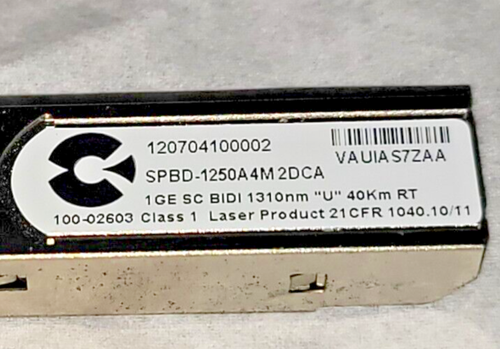 CALIX, 100-02603, VAUIAS7ZAA, 1310nm "U", 40Km, 1GE BIDI SFP SINGLE (NC) NEW - Picture 7 of 9