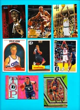 9 CARD MIXED NBA BASKETBALL SPORTSCARD LOT. ROOKIE, HOFERS, ETC. SEE SCANS.