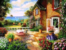Canvas Print Oil painting Landscapes Gardens Picture Art Giclee on canvas L001