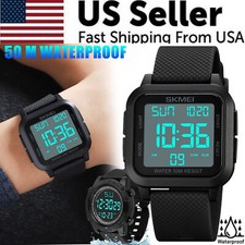 Fashion Men's Sports Watch LED Large Digital Waterproof Multifunction Wristwatch