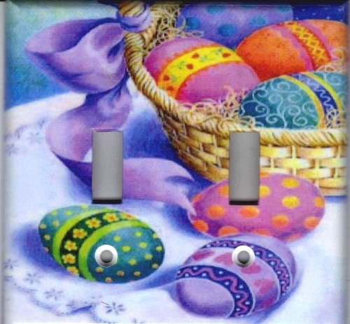 EASTER EGGS WITH BASKET EASTER HOME WALL DECOR LIGHT SWITCH PLATES AND OUTLETS - Picture 5 of 30
