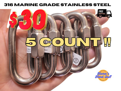 316 Stainless Steel Quick link 3/8'' (9mm) Marine Grade for hiking, Sailing, tack