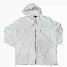 NWT 98 Michael Kors MK Logo Terry Fleece Full Zip Hoodie WHITE Men  s SMALL