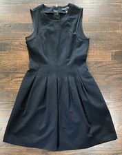Banana Republic Pleated Sheath Dress w/ Mesh Detail & Pockets Womens Sz 2P Black