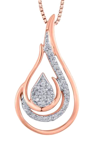 Collier Diamant 1,50 Carats Rond Brillant Naturel - Or Rose 14K - Longueur 16 Pouces - Neuf Certifié