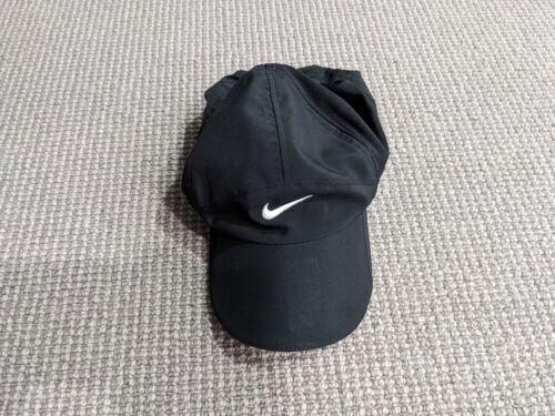 Nike Featherlight Hat Cap Dri Fit 7 Panel Golf Tennis Black Strap  - Afbeelding 1 van 11