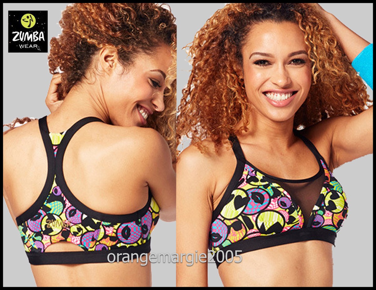 ZUMBA Zmoji Mesh Bra Racerback Top ~AwwhhhAmazing
