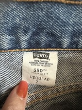 Vintage 90s Levis Kids Blue Jeans 550 Regular Relaxed Fit Size 7 Red Pre Owned