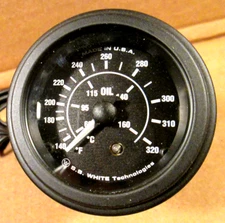 Record HG134 Mechanical Oil Temperature Gauge 140-320F 96" Capillary Black