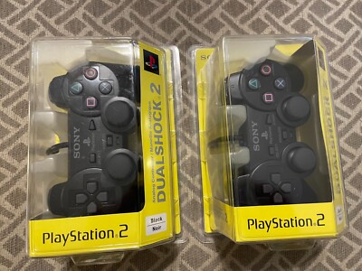 VTG NOS Factory Sealed Pair Lot 2 OEM Official Sony PS2 DualShock 2 Controllers
