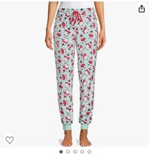 Women's Secret Treasures Penguin Print Mint Plush Pajama Pant Small