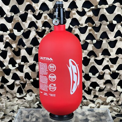 #ad NEW JT Ultra Carbon Fiber Air Tank w FLO Regulator Red White 80 4500 $308.95