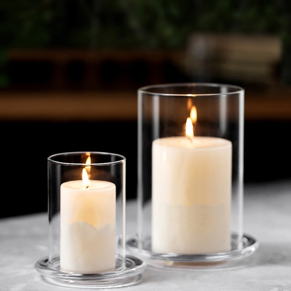 Clear Chimney Tube Glass Open Ended Candle Shade Glass Candle Shade