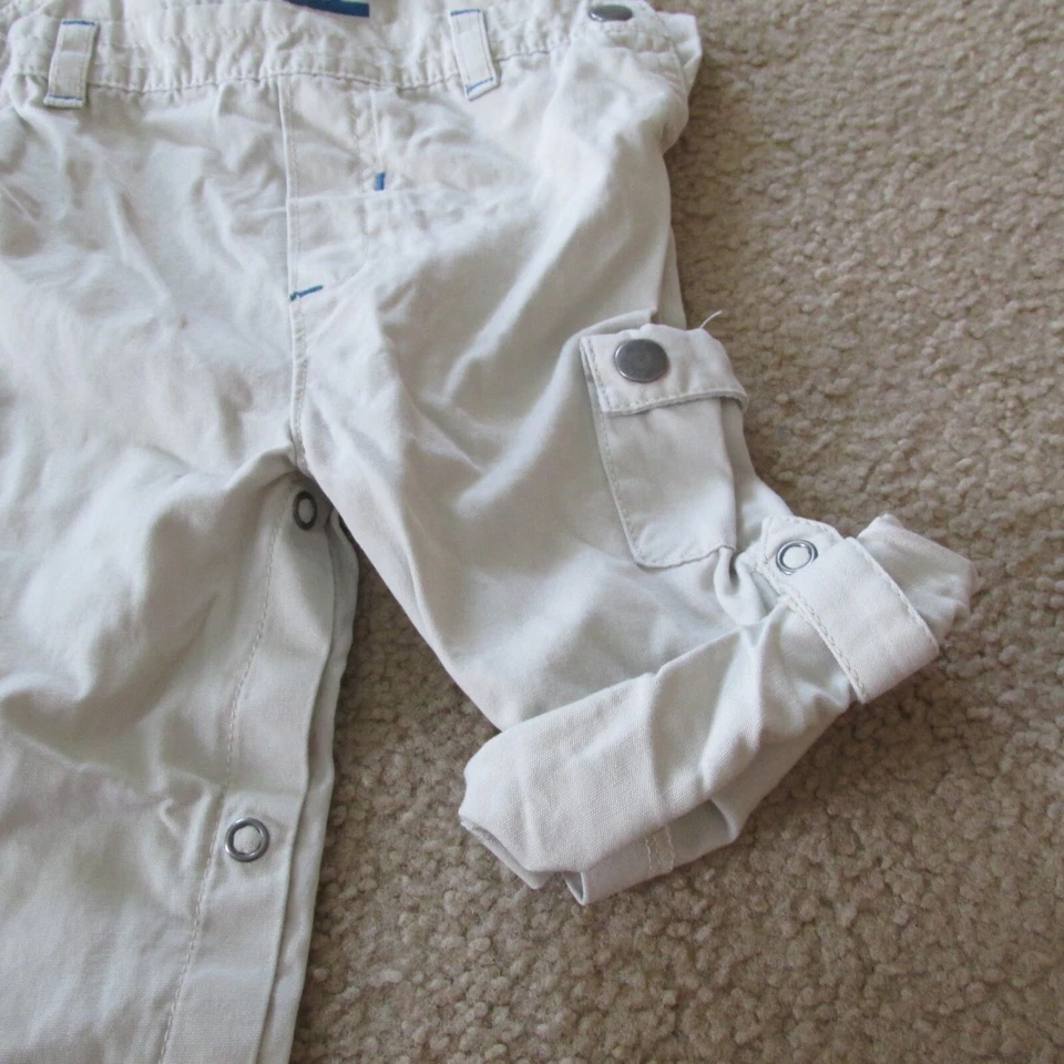 Комбинезон нагрудник для младенцев мальчиков 3-6 М желтовато-коричневый бежевый защелкивающийся регулируемый вертолет транспортные средства - Изображение 4 из 4