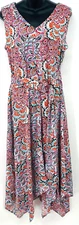 Shelby & Palmer Dress Size 14 Multicolor Belted Asymmetric Sleeveless Women New