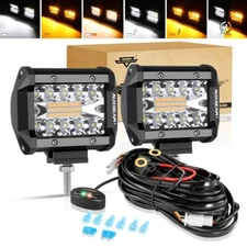 AUXBEAM 4" INCH LED PODS WORK LIGHT BAR SPOT BEAM DRIVING OFFROAD SUV ATV TRUCK