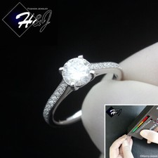 WOMEN SOLID 925 STERLING SILVER 1CT ROUND MOISSANITE ENGAGEMENT RING MR229