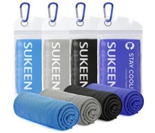 Cooling Towel Sukeen 4 Pack 40"x12" Ice Towel Soft Breathable Chilly TowelMicro