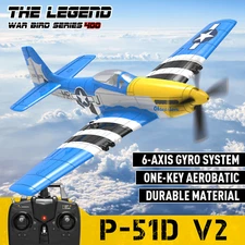 VOLANTEXRC 4-CH P51D Mustang RC Airplane Fighter, 2.4GHZ, RTF,Ideal for Outdoors