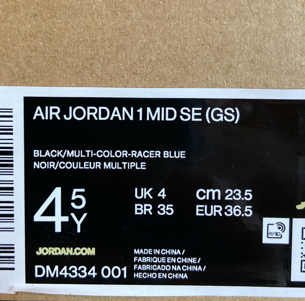 Nike Air Jordan 1 Mid SE GS Crater Black Racer Blue White DM4334 001 - SIZE 5Y Jordan 1 Mid  main image 2