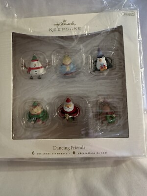 Hallmark Keepsake 2007 Dancing Friends Set 6 Miniature Christmas Ornaments NIB