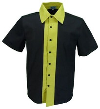 Mens Retro Black and Yellow Rockabilly Bowling Shirts