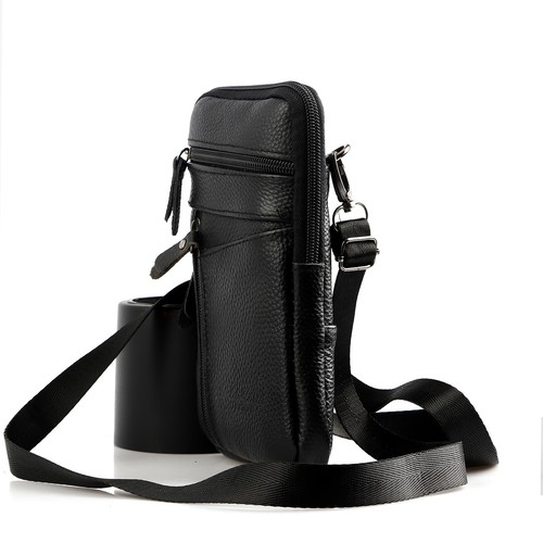 Men Leather Phone Pouch Belt Bag Shoulder Crossbody Pack Waist Waterproof Bag AU - Picture 10 of 11