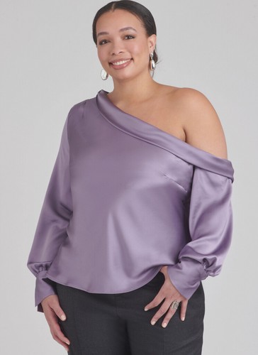 Simplicity SEWING PATTERN S9851 Misses' Or Women's One-Shoulder Tops - Picture 2 of 6