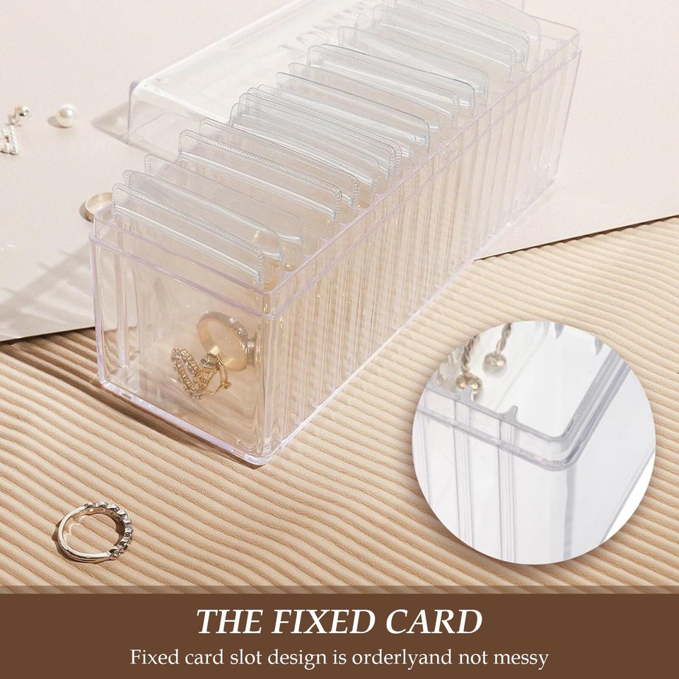 Acrylic Jewelry Box Organizer, Clear Jewelry Organizer with 20 Portable