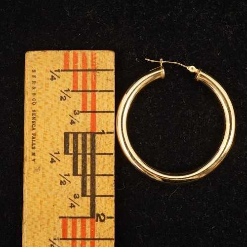1.5"14k Yellow Gold Hoop Earrings - Free Shipping USA - Picture 7 of 10
