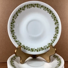 10 Corelle SPRING BLOSSOM Green CRAZY DAISY 6.25" Saucers ONLY - By Corningware