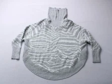 I.N. Studio Women's Long Sleeve Printed Turtleneck Sweater EJ2 Grey Medium 