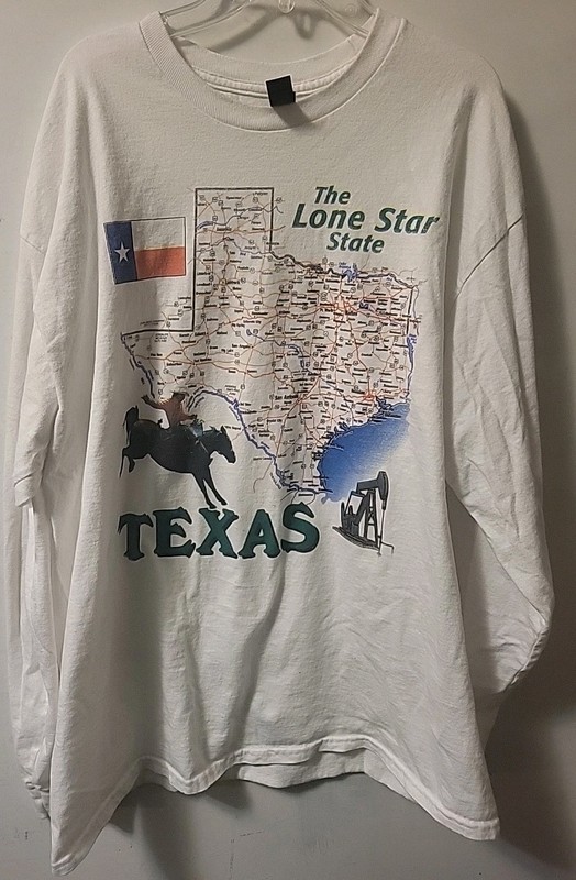 Long-sleeved Texas White Lone Star Shirt XL Men New